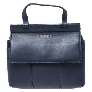 مملوكة مسبقًا Tory Burch Blue Leather Crossbody Bag