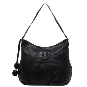 مملوكة مسبقًا Tory Burch Black Leather Thea Hobo