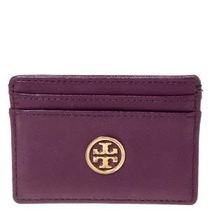 مملوكة مسبقًا حافظة بطاقات توري بورش "روبينسون" جلد بنفسجي