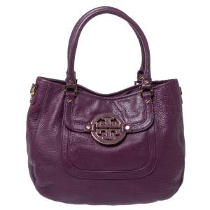 مملوكة مسبقًا Tory Burch Purple Leather Amanda Hobo