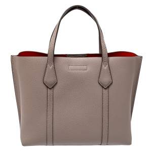 مملوكة مسبقًا Tory Burch Grey Leather Small Perry Tote