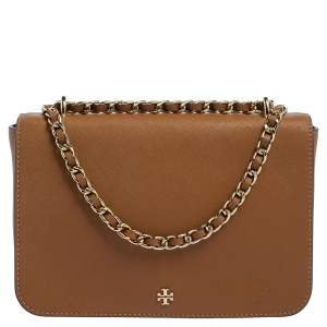 مملوكة مسبقًا حقيبة كتف توري برش روبنسون جلد بني