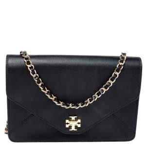Pre Owned Tory Burch Black Leather Kira Shoulder Bag