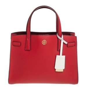 Pre Owned Tory Burch Red Leather Walker Tote