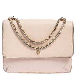Pre Owned Tory Burch Pink Saffiano Leather Robinson Shoulder Bag