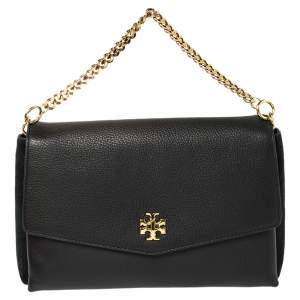 Pre Owned Tory Burch Black Leather and Suede Kira Shoulder Bag 