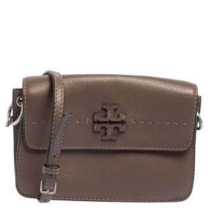 Pre Owned Tory Burch Brown Leather McGraw Crossbody bag