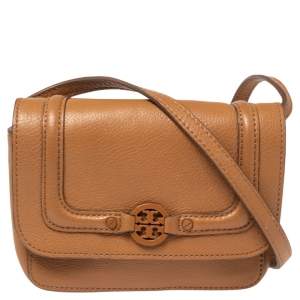 Tory Burch Brown Leather Amanda Shoulder Bag