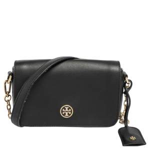 مملوكة مسبقًا Tory Burch Black Leather Robinson Crossbody Bag