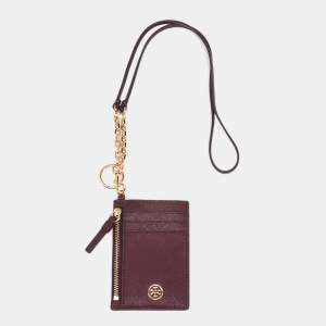 مملوكة مسبقًا حافظة بطاقة هوية توري برش جلد عنابية