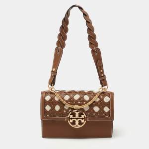 Pre Owned Tory Burch Brown Leather Miller Shoulder Bag