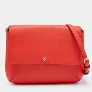Tory Burch Red Saffiano Leather Robinson Messenger Bag