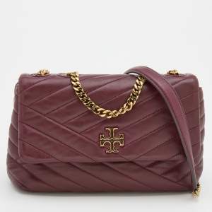 Tory Burch Burgundy Leather Kira Flap Shoulder Bag