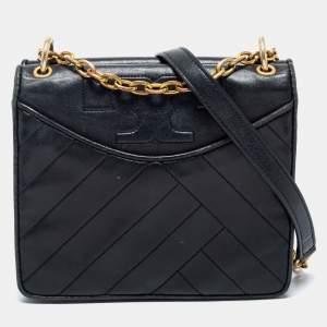 Pre Owned Tory Burch Black Leather Alexa Shoulder Bag