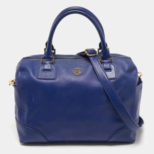 Pre Owned Tory Burch Blue Leather Robinson Middy Satchel