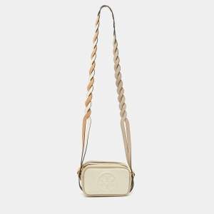 Pre Owned Tory Burch Tri Color Leather Perry Bombe Mini Crossbody Bag
