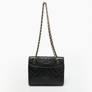 Pre Owned Tory Burch Black Leather Alexa Shoulder Bag
