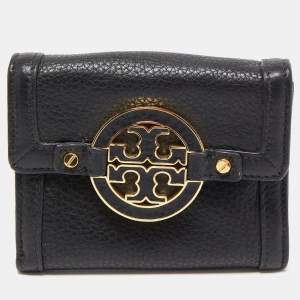 Tory Burch Black Leather Amanda Compact Wallet