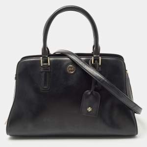 Pre Owned Tory Burch Black Leather Robinson Dome Satchel
