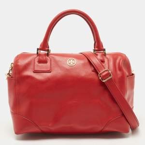 Pre Owned Tory Burch Red Leather Robinson Middy Satchel 