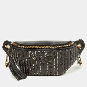 Tory Burch Black Studded Fleming Studded Belt Bag