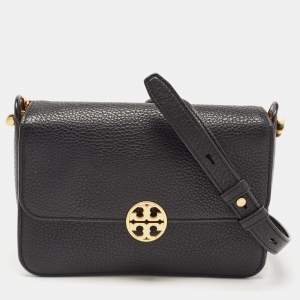 Pre Owned Tory Burch Black Leather Chelsea Crossbody Bag