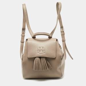  Tory Burch Grey Leather Tassel Backpack