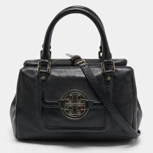 Pre Owned Tory Burch Black Leather Amanda Tote