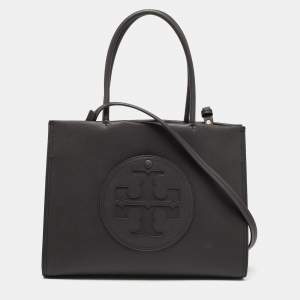 Pre Owned Tory Burch Black Bio Fabric Small Ella Tote