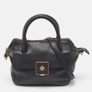 Pre Owned Tory Burch Black Leather Clara Satchel