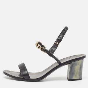 Tory Burch Black Leather Slingback Sandals Size 39.5