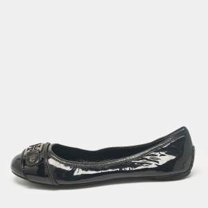 Tory Burch Black Patent Leather Ballet Flats Size 36.5