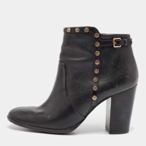 Tory Burch Black Leather Mae Ankle Booties Size 40.5 