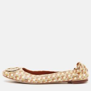 Tory Burch Multicolor Leather Reva Scrunch Ballet Flats Size 39