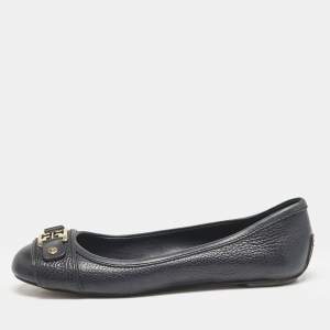 Tory Burch Navy Blue Leather Cline Ballet Flats Size 36.5