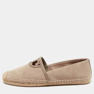 Tory Burch Beige Suede Sidney Espadrille Flats Size 38.5