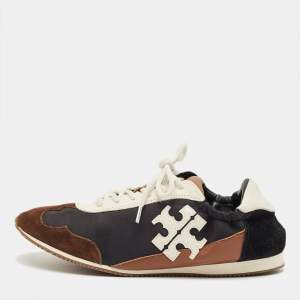 Pre Owned Tory Burch Multicolor Leather and Nylon Tory Sneakers Size 39.5