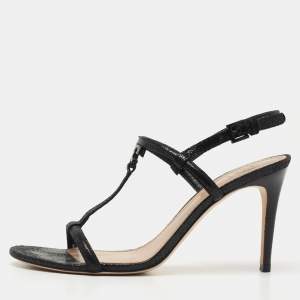 Tory Burch Black Suede Ankle Strap Sandals Size 38.5