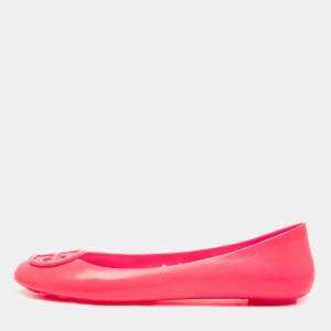 Pre Owned Tory Burch Pink Rubber Ballet Flats Size 39