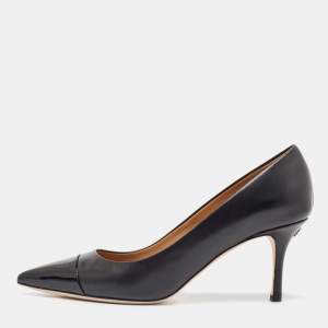 Pre Owned Tory Burch Black Patent and Leather Penelope Pumps Size 40