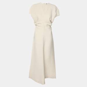 Toteme Cream Viscose Blend Draped Maxi Dress XS