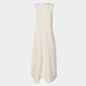Toteme Cream Lyocell Blend Sleeveless Long Dress XS