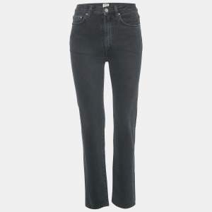 مملوكة مسبقًا بنطلون جينز توتمي دنيم أسود عتيق قصة عادية مقاس خصر ٢٦ إنش