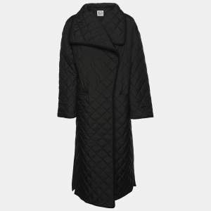 Totême Black Quilted Nylon Signature Coat XXS