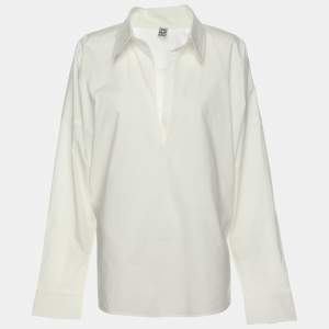 Toteme White Cotton Poplin Shirt L
