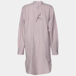 Toteme Purple Cotton High Neck Poplin Tunic Mini Dress XXS