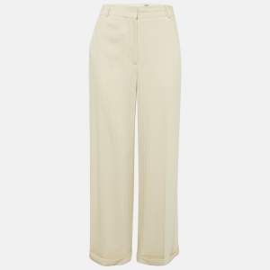 Toteme Cream Herringbone Tailored Trousers S