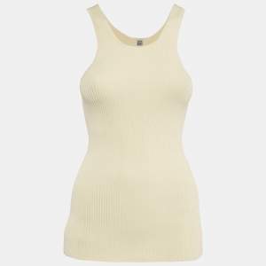 Toteme Cream Rib Knit Tank Top XS