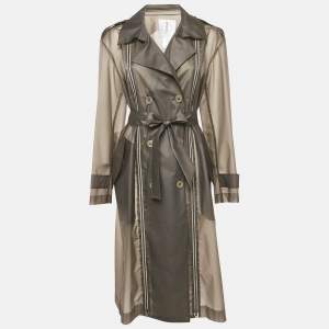 مملوكة مسبقًا TRE by Natalie Ratabesi Grey Synthetic Pea Coat M