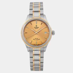 Tudor Gold 18k Yellow Gold Steel  Style 12303-0001 Automatic Women's Wristwatch 34mm